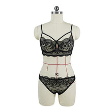 Load image into Gallery viewer, Sexy lace bra set women red floral