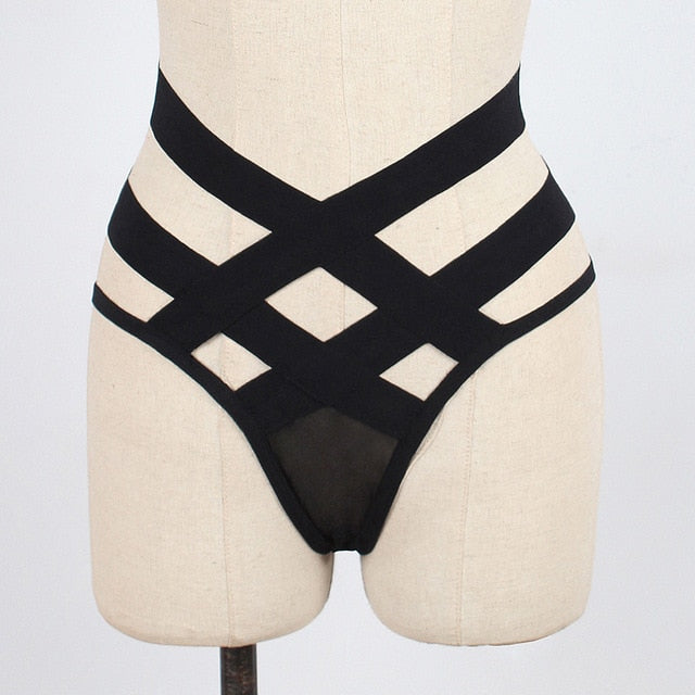2019 Sexy Black Bandage Underwear Women
