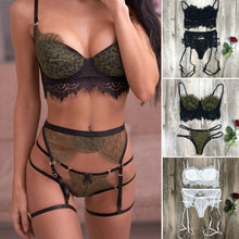 Load image into Gallery viewer, Women Sexy Lingerie Lace Babydoll Open Bra Set G-String